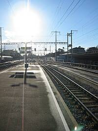 Rails à la gare de Lausanne.